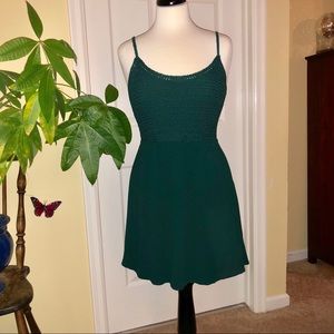 Green Dress sun dress adjustable spaghetti strap